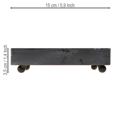 Produkt Taca dekoracyjna metalowa czarno-szara, myta 15×15cm, 2 szt.