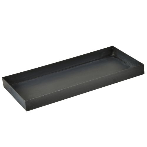 Taca dekoracyjna metalowa czarno-szara myta 30×15cm