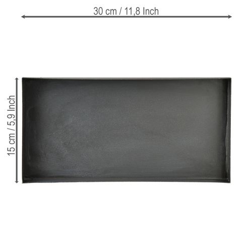 Produkt Taca dekoracyjna metalowa czarno-szara myta 30×15cm