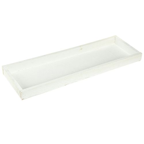 Produkt Taca dekoracyjna podłużna taca drewniana biała wytarta 42×14×3cm 3szt