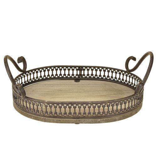 Produkt Taca dekoracyjna owalna 23cm x 17,5cm x 7,5cm brązowa