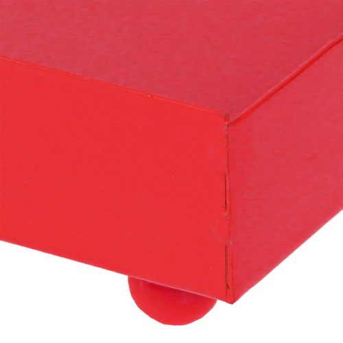 Produkt Taca dekoracyjna kwadratowa metalowa czerwona 15×15cm 2szt