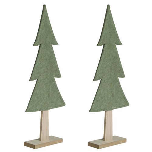 Produkt Choinka dekoracyjna filcowa zielona z gwiazdkami w kształcie serca W52cm 2szt