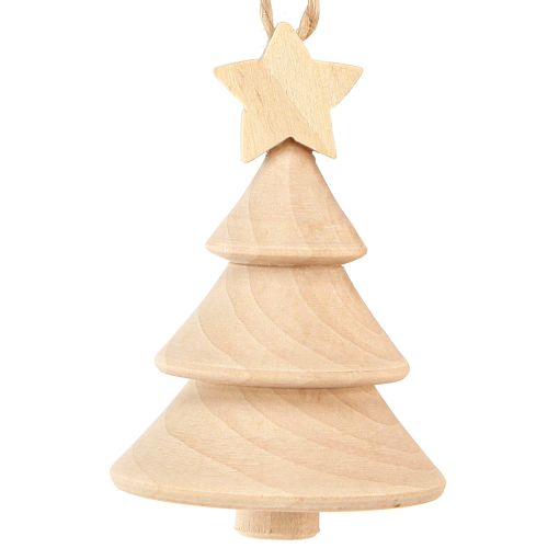 Ozdobna choinka drewniana ozdoby choinkowe Ø5cm H7,5cm 6 sztuk