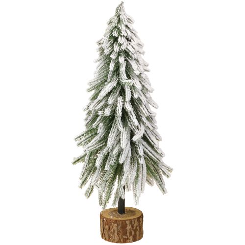 Floristik24 Choinka dekoracyjna ośnieżona podstawa z korą Ø20cm H50cm