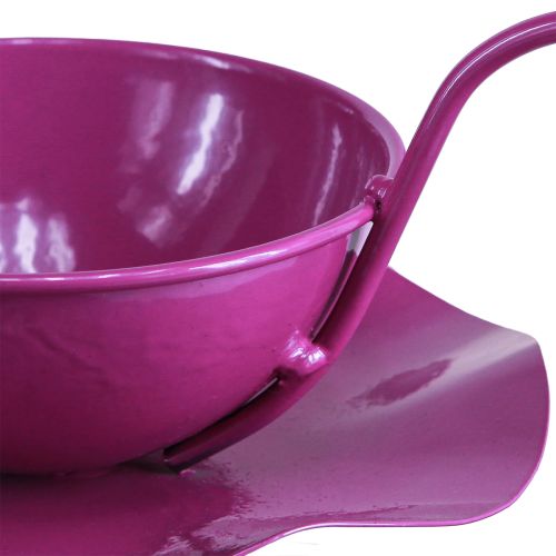Produkt Filiżanka dekoracyjna metalowa filiżanka do herbaty na talerzu fioletowa Ø11,5cm W8cm 2szt