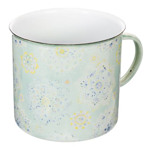 Kubek dekoracyjny, doniczka, mandala, emaliowany, Ø13cm, wys.12cm kupić | Floristik24.pl