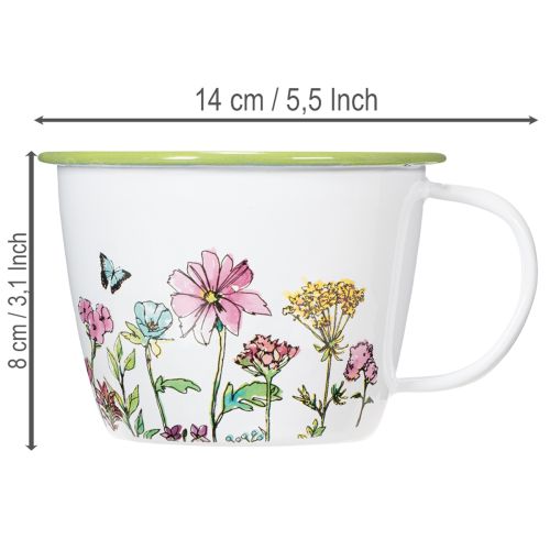 Dekoracyjny kubek, doniczka emaliowana, Ø11cm, wys.8cm | Floristik24.pl