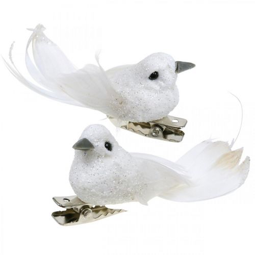 Produkt Deco para gołębi Deco ptaszki z klipsem białe L5cm 4szt