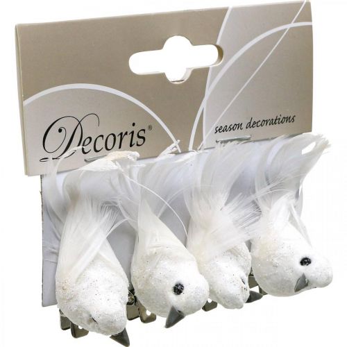 Produkt Deco para gołębi Deco ptaki z klipsem białe L5cm 4 szt