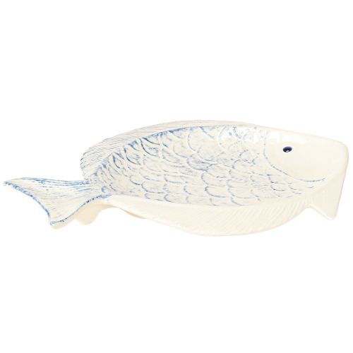 Produkt Talerz dekoracyjny ryba ceramiczna dekoracja stołu niebiesko-biały 30×22cm