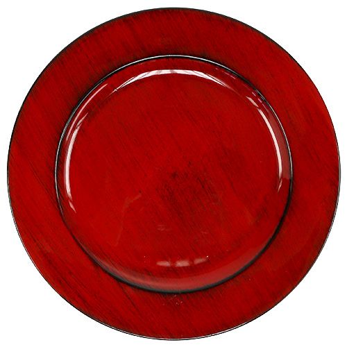 Talerz dekoracyjny plastikowy Ø28cm czerwono-czarny