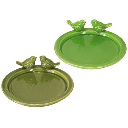 Produkt Talerz dekoracyjny ptasie kąpielisko dekoracja stołu ceramiczny zielony Ø20,5cm 2szt