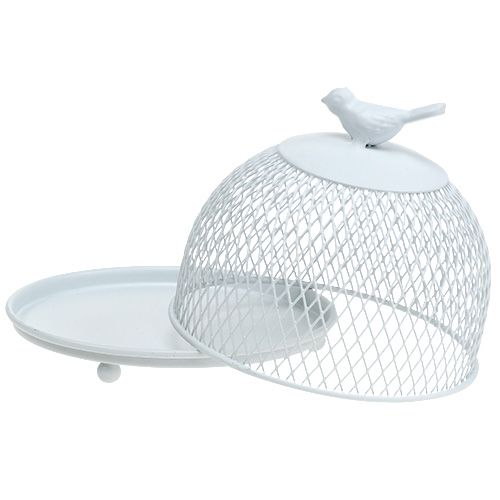 Floristik24 Talerz dekoracyjny z okapem biały Ø14cm