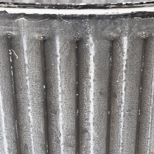 Doniczka dekoracyjna do sadzenia, metalowa z uchwytami, dekoracja metalowa shabby chic Ø21,5cm | Floristik24.pl