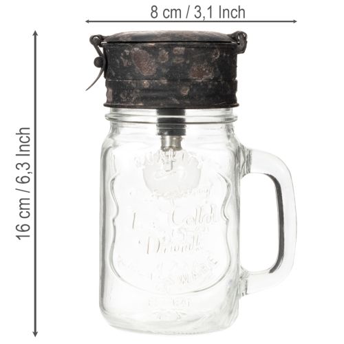 Dekoracyjna szklanka do picia z lampką LED Ø8cm H16cm | Floristik24.pl