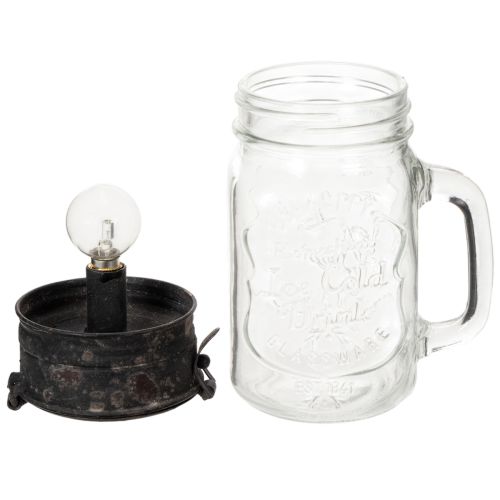 Dekoracyjna szklanka do picia z lampką LED Ø8cm H16cm | Floristik24.pl