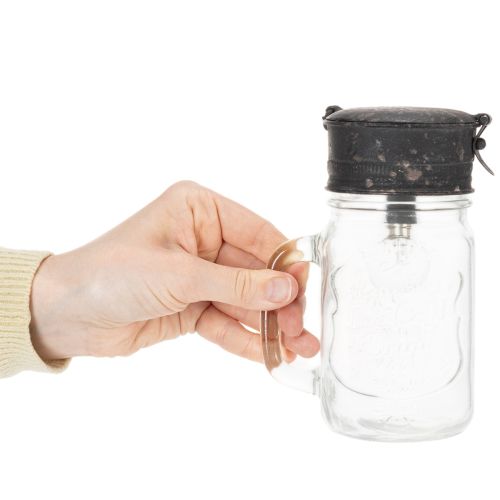 Dekoracyjna szklanka do picia z lampką LED Ø8cm H16cm | Floristik24.pl