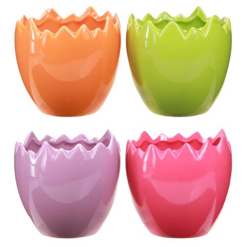 Produkt Doniczka dekoracyjna Wielkanoc kolorowe pisanki ceramiczne Ø11cm 4 szt