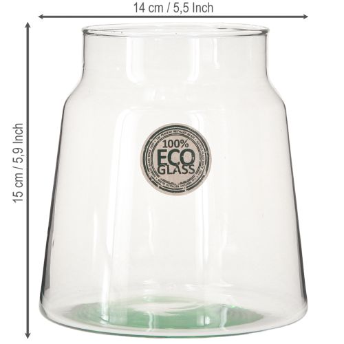 Produkt Wazon dekoracyjny szklany wazon na kwiaty transparentny Ø14cm H15cm