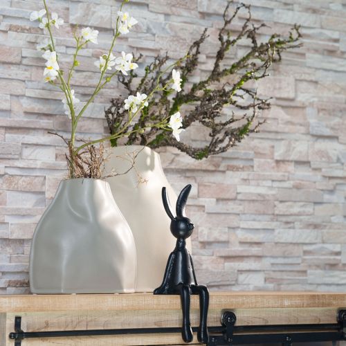 Produkt Wazon dekoracyjny ceramiczny szary nowoczesny ceramiczny wystrój 22×9×22,5 cm