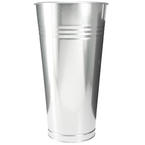 Produkt Wazon dekoracyjny metalowy stożkowy wazon podłogowy srebrny H 49cm 18L