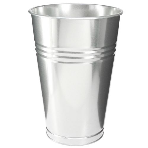 Produkt Wazon dekoracyjny metalowy stożkowy wysoki wazon srebrny H38,5cm 14,5L