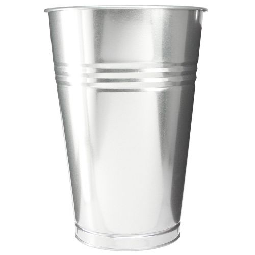 Produkt Wazon dekoracyjny metalowy stożkowy wysoki wazon srebrny H38,5cm 14,5L