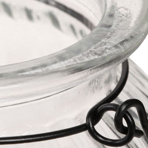 Floristik24 Wazon dekoracyjny retro szklany uchwyt na latarnię Ø10cm W10cm 2szt