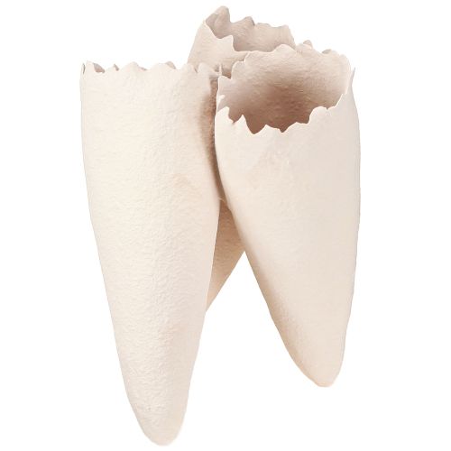 Floristik24 Wazony dekoracyjne Wazony stożkowe Beżowe Ceramiczne 14,5cmx15x21cm