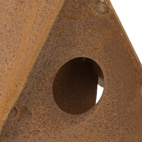 Dekoracyjna wisząca budka dla ptaków, dekoracja w kolorze rdzy, 17,5 cm | Floristik24.pl