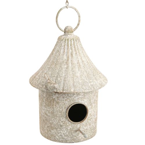 Produkt Dekoracyjna metalowa budka dla ptaków wisząca ozdoba w stylu antycznym Ø15cm H21cm