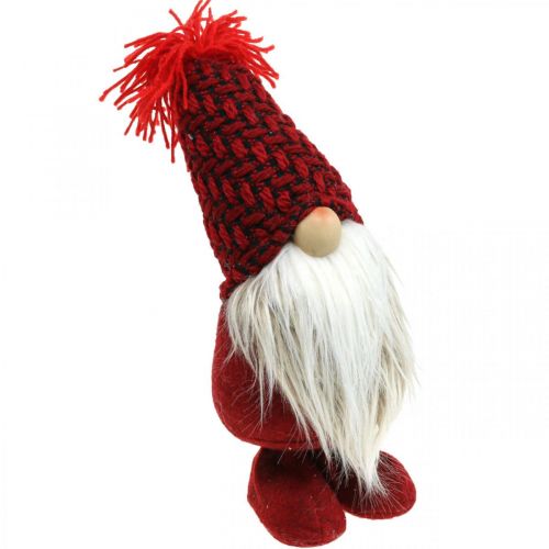 Deco Gnome Beard Christmas Gnome Deco Figure Red W30cm