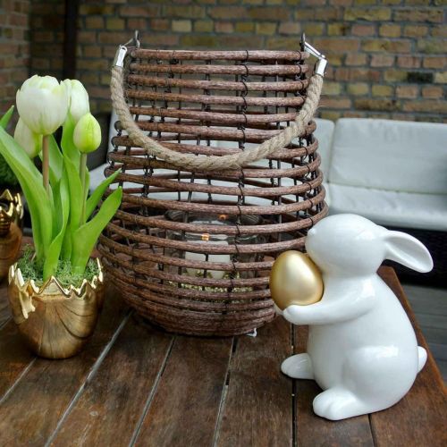 Produkt Latarnia dekoracyjna, dekoracja świecy z uchwytem, lampion w koszu Ø23cm W27cm
