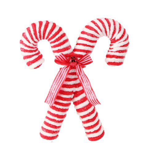 Produkt Dekoracyjne laski cukierków do zawieszania ozdób choinkowych czerwono-białych 28cm