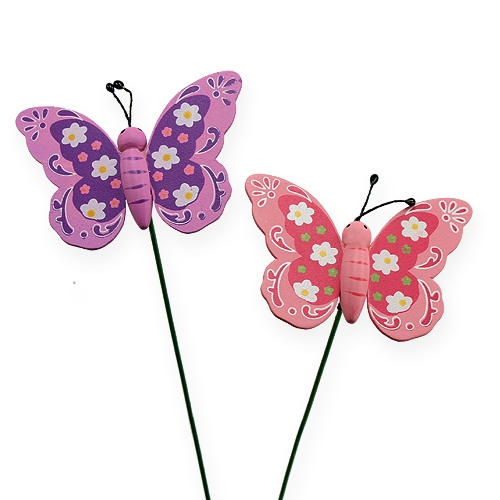 Floristik24 Motyl na patyczku 8cm 18 szt