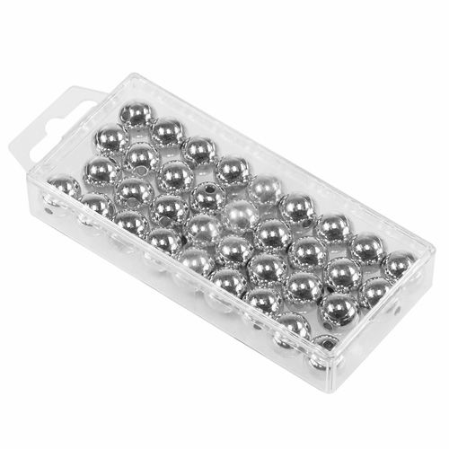 Produkt Koraliki dekoracyjne srebrne metaliczne 14mm 35 szt