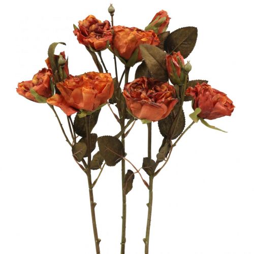 Floristik24 Deco różany bukiet sztuczne kwiaty różany bukiet pomarańczowy 45cm 3szt)