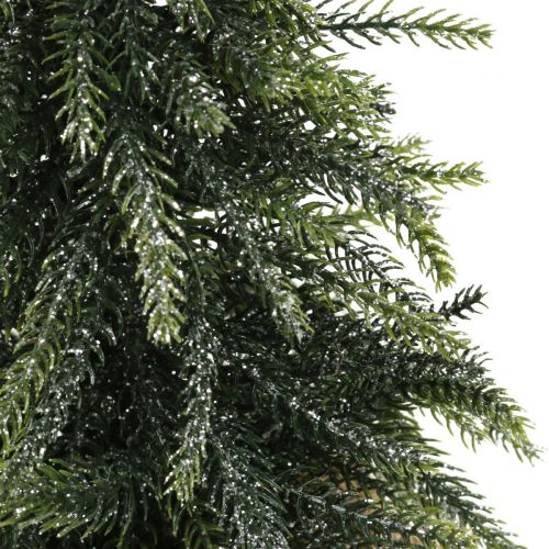 Floristik24 Deco choinka mini jodła jutowa woreczek brokatowy, zielony 26cm