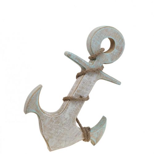 Anchor Deco Wood Maritime Deco Biały Niebieski 24,5 cm x 14,5 cm