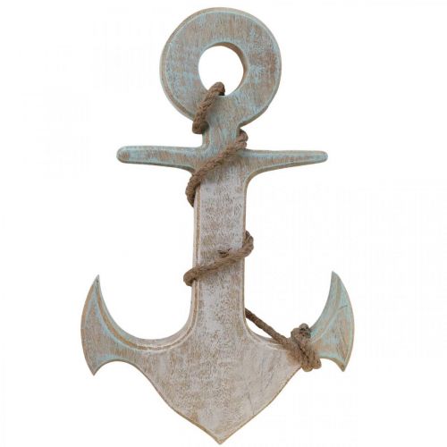 Produkt Anchor Deco Wood Maritime Deco White Blue 42cmx25cmx3.5cm