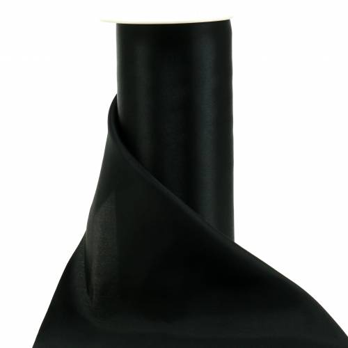 Floristik24 Wstążka Satin Ribbon Table Ribbon Black 200mm 10m