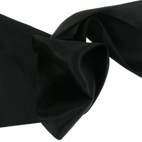 Floristik24 Wstążka Satin Ribbon Table Ribbon Black 200mm 10m