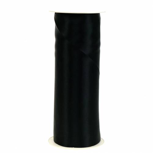 Floristik24 Wstążka Satin Ribbon Table Ribbon Black 200mm 10m