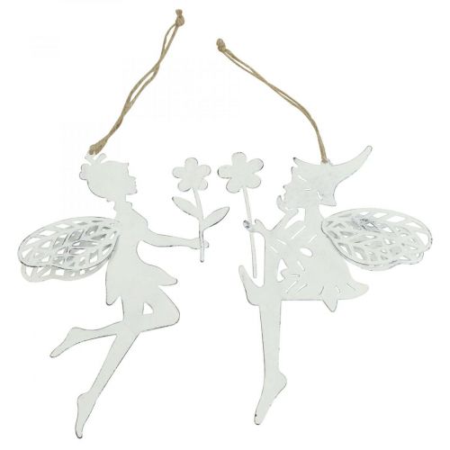 Produkt Dekoracyjna dekoracja okienna elfy metalowa sprężyna biała wys. 20cm 4 sztuki