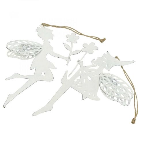 Produkt Dekoracyjna dekoracja okienna elfy metalowa sprężyna biała wys. 20cm 4 sztuki