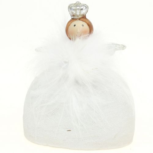 Floristik24 Deco Anioł Biały, Srebrny 15,5cm 2szt.