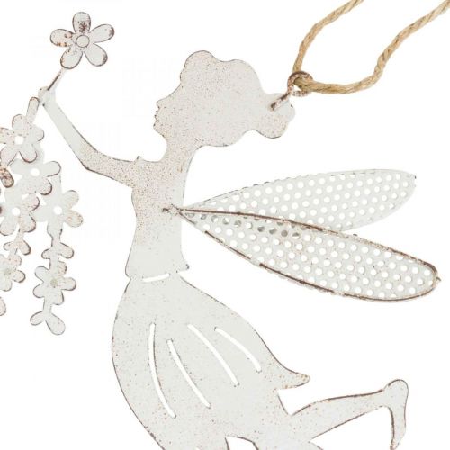 Produkt Dekoracyjna wróżka dekoracja okna wiosna metal biały elf 15×10cm 2 szt