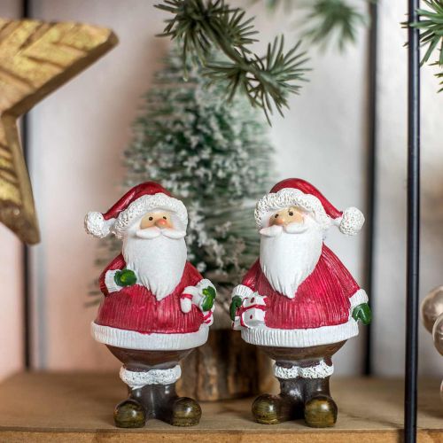 Floristik24 Dekoracyjna figura Świętego Mikołaja z laską cukrową/prezent W8,5cm 4szt