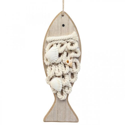 Deco rybka wisiorek drewniana rybka marynistyczna dekoracja drewno 6,5×19,5cm